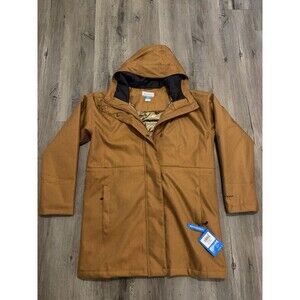 Columbia Jacket Womens Large Camel Brown Portland Point Parka Omni Heat Tech Tan